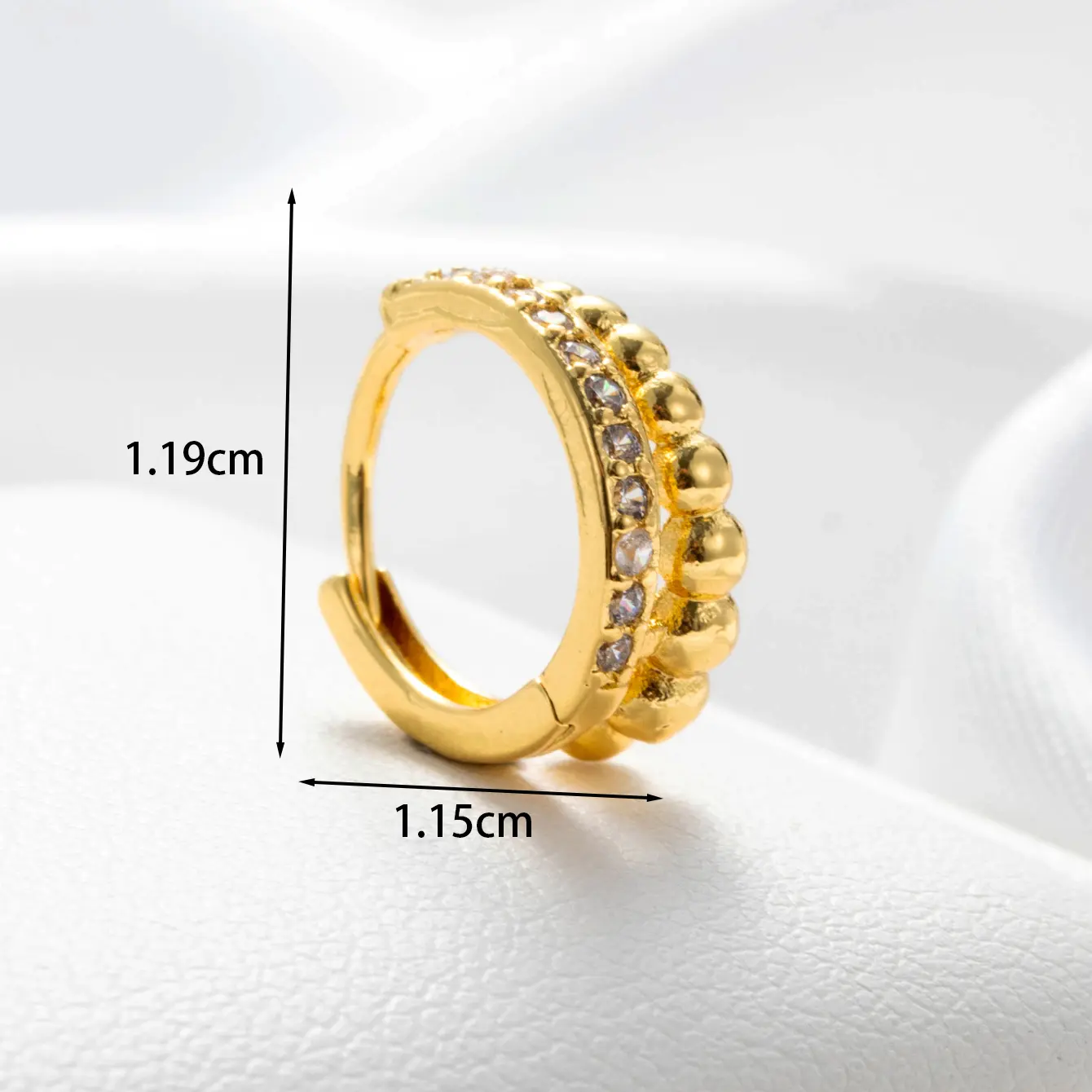 1 Piece Simple Series  Geometric Copper  18K Gold Plated Zircon Women's Hoop Earrings h5 